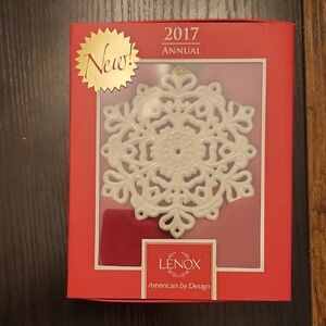 Lenox White Snowflake Ornament 2017 Edition